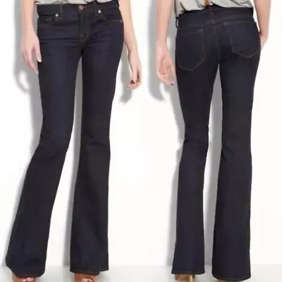 J BRAND BABE MID RISE FLARE JEANS STARLESS DARK WASH STRETCH DENIM Sz 27 • $49.99