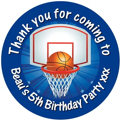  Personalised Gloss Basket Ball  Party Bag Labels Sweet Cone Stickers  • £4.55