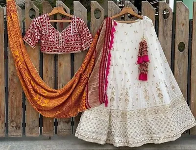 New Wedding Lehenga Chunri Designer Ghagra Ethnic Sari Saree Indian Lengha Choli • $92.99