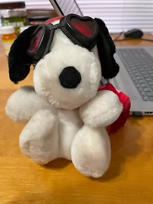 Vintage Snoopy Flying Ace Plush Pilot Red Baron Peanuts • $15