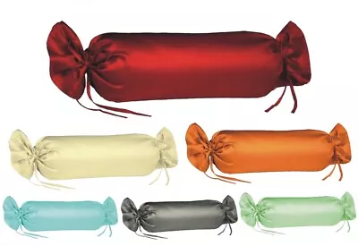 £2.55 • Buy 2  Neck Roll/ Round Bolster Pillow Cushion Case  Cover, 25x40cm 100% Cott Sateen