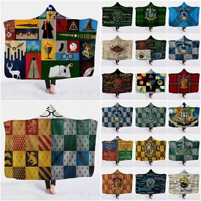 Harry Potter Hogwarts Fleece Hooded Blanket Wearable Soft Warm Throw Cloak Nap • $48.49