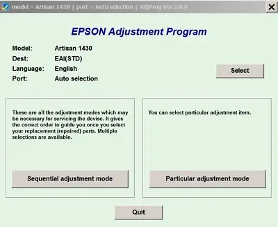 Epson  Artisan 1430  Full Pc Adjustment Program No Need Activation • $9.95