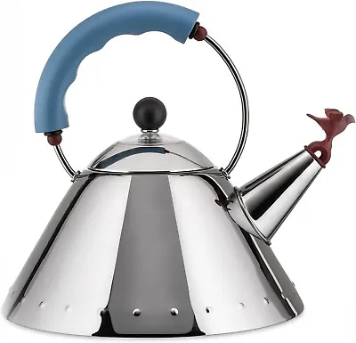 Alessi Michael Graves Kettle With Bird Whistle Blue Handle • $184.95