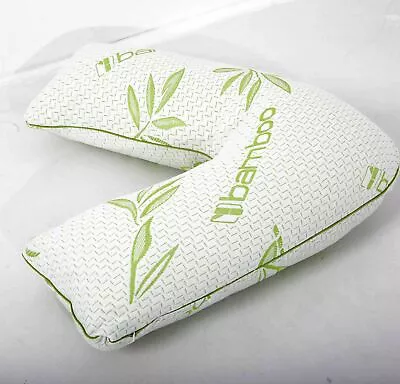 Bamboo V Memory Foam Pillow Cushion Orthopedic Back Maternity Pregnancy Nursing • £18.99