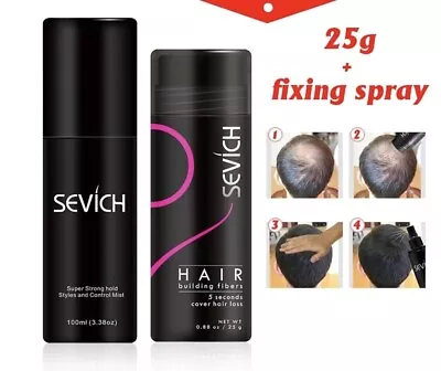 Sevich Hair Building Fibres Thickening Fibers Regain Loss Concealer Fixing Spray • £8.89