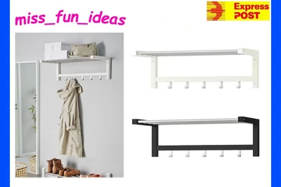$59.99 • Buy IKEA TJUSIG Hat Rack Coat School Bag Jacket Hallway Living Black White 79cm NEW