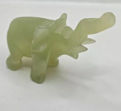 Vintage Green Jade Elephant Figurine • $30