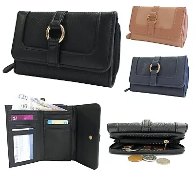 Womens Faux Leather Purse Designer Purses Ladies Coin Pouch Classic Note Wallet • £9.99
