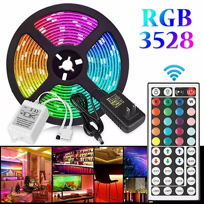 RGB LED SMD Fairy Lights 5050 3528 2835 Flexible Strip Light TV Party Bar Garden • $4.44