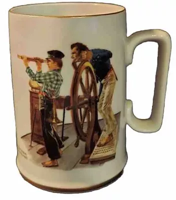 1985 Norman Rockwell Museum  River Pilot  Porcelain Tankard Coffee Cup Mug • $14.99