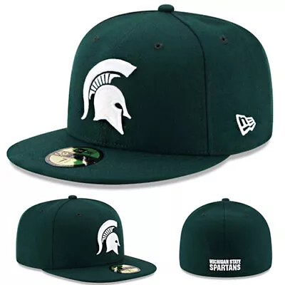 New Era Michigan State Spartans 5950 Fitted Hat MSU Official Green On Field Cap • $39.99