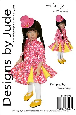$12.95 • Buy Flirty Doll Clothes Sewing Pattern For 11  Leeann Dolls