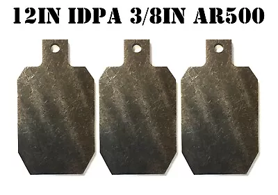 12in.Tall IDPA/IPSC Steel Targets - 3/8in. AR500 Targets - 3pc. Metal Gong Set • $91.99