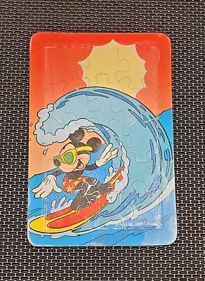 Disney Mickey Mouse Surfing Riding Ocean Wave 15 Piece VTG Puzzle Used Postcard • $8.95