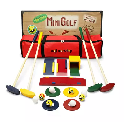 Moji Workshop Wooden Kids Golf Set - Crazy Golf & Mini Golf Set Indoor/Outdoor • £22.99