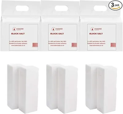 3 Pack - 6 Block Block Salt Compatible With All Water Softener Machines • £24.99
