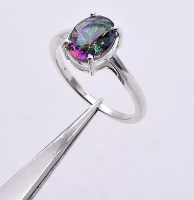 Mystic Topaz Woman Ring Handmade Solid 925 Sterling Silver Princess Ring KS1061 • $10.39