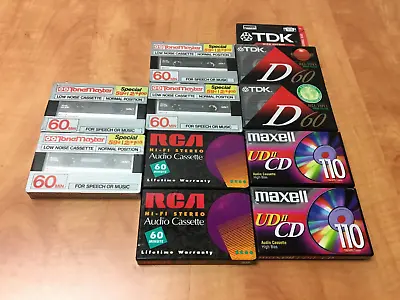 Lot Of 10 Audio Cassette Tapes SEALED Maxell  UDII CD 110 RCA RC60 TDK D60 • $19.98