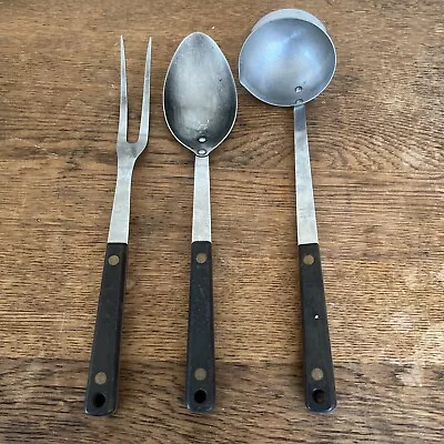 Lot 3 Maid Of Honor Steel Kitchen Vintage Utensils Spoon Fork Ladle Rivet Handle • $29.99