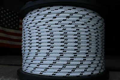 NovaTech XLE Halyard Sheet Line Dacron Sailboat Rope 7/16  X 150' White/Black • $142.50