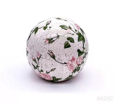 Vintage Ceramic Garden Ball With Rose Decor | Decoration | 13.5cm • £38.33