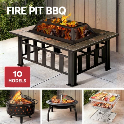 $88.95 • Buy Fire Pit BBQ Charcoal Grill Smoker Outdoor Kitchen Table Heater Fireplace