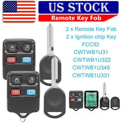 2 For 2003 2004 2005 2006 2007 ~ Ford Expedition Keyless Remote Fob + 80 Key • $12.85