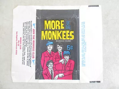 Vintage 1967 Donruss More Of The Monkees Trading Card Empty Wax Wrapper Original • $9.99
