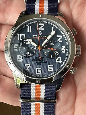 Steinhart Military 47 Blue LE; 47mm; ETA Valjoux 7753 Mov’t; 50 Pcs Made; RARE • $1495