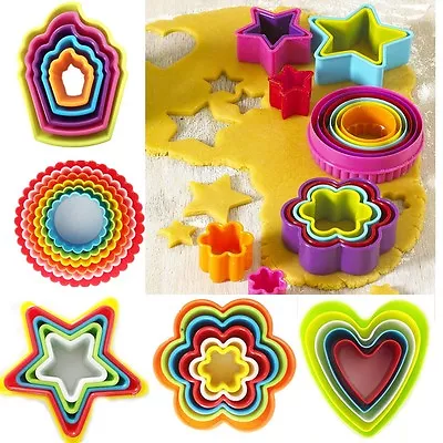 £6.99 • Buy Cookie Cutter Biscuit Baking Pastry Mould Mold Cake Set Plastic Assorted Shape