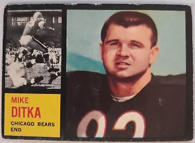 1962 Topps #17 Mike Ditka Rookie Card Chicago Bears HoF: VG • $274.99