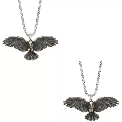  Set Of 2 Eagle Necklace Pendant For Men Choker European And American • £9.98