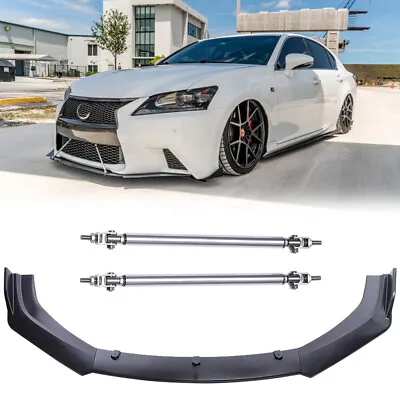 Front Bumper Lip Splitter Spoiler+Strut Rods For LEXUS IS250 IS300 IS350 F-SPORT • $105.11