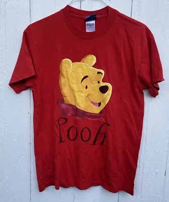 Winnie The Pooh T Shirt Size M Pooh Red Disney Label Vintage Graphic Tee 1990s • $14.99