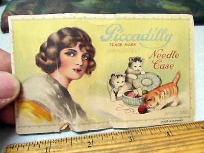 Vintage Piccadilly Sewing Needle Book Some Left In Booklet Great Graphics • $9.99