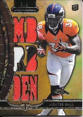 2013 Triple Threads Gold #MB Montee Ball Triple Rookie Jersey Patch Card #3/9 • $15.78