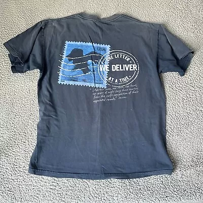 Vintage Mail Man Shirt Adult Large Blue Post Service Union Distressed Mens 90s • $28.75