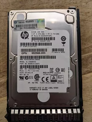 HP 600Gb 15K SAS HDD With Case From HP ProLiant DL360p G8 Server • $100