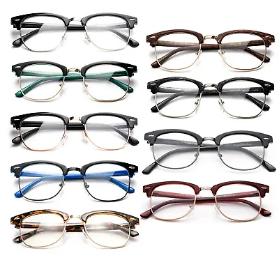 Clear Lens Glasses Classic Retro Horn Rim Men Women Nerd Fashion Eyewear UV 100% • $8.95