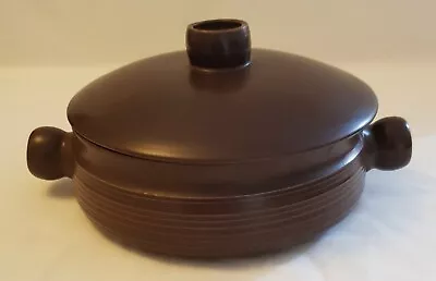 Denby Chocolate Brown Mayflower Design Lidded Two Handled Casserole Dish • £10