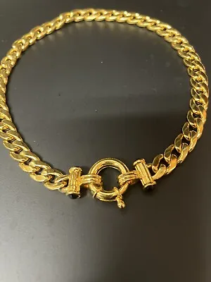 Unbranded Vintage Gold Tone Couture Etruscan Chain Link Choker Necklace • $55