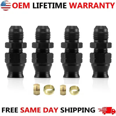 $14.87 • Buy 4Pcs 6AN Male To 3/8  Tube Hardline Fuel Line Fitting Adapter Tubing Compression