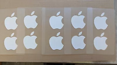 NEW White Apple Logo Sticker Decal - Genuine OEM - 10 Total Stickers (5 Sheets) • $4