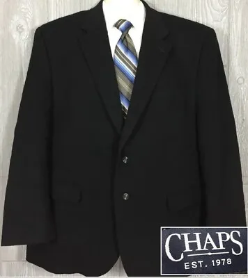 Chaps Mens Wool Silk Cashmere Dark Navy Sportcoat Blazer FLAWS Sz 48R (t10) • $45