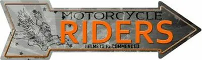 Motorcycle Riders Novelty Metal Arrow Sign 17  X 5  Wall Decor - DS • $23.95