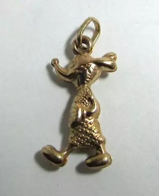 VINTAGE 14K YELLOW GOLD MICKEY MOUSE IN BATHROBE PENDANT SLIDE 1.5g • $159.99