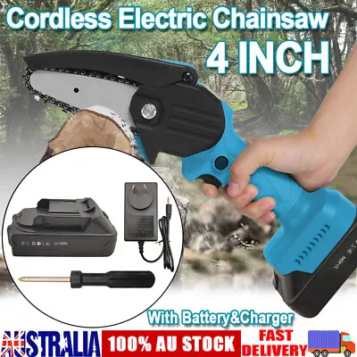 4  Mini Cordless Electric Chainsaw Wood Cutter Battery Charger For Makita 18V • $59.99