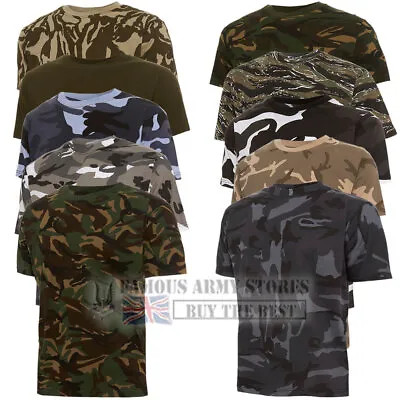 British Army Military Camo T-shirt Mens Combat Camouflage Cadet Cotton Fishing • £6.99