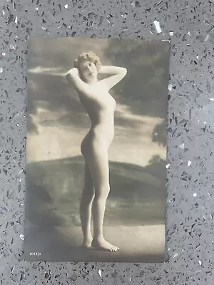 Antique Edwardian Semi Nude Posed Woman - Original Postcard From Prussia • £10